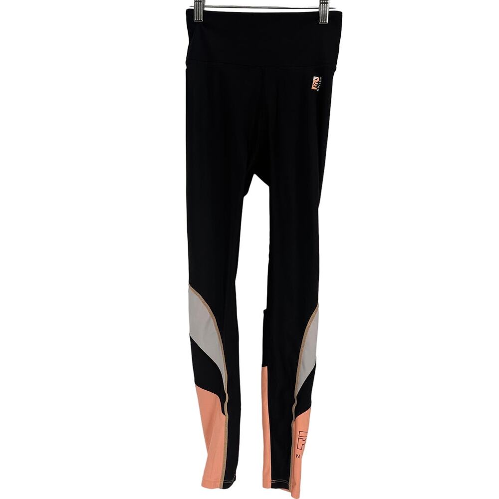 P.E. Nation Black Peach Grey Colorblock Active Leggings Size Small